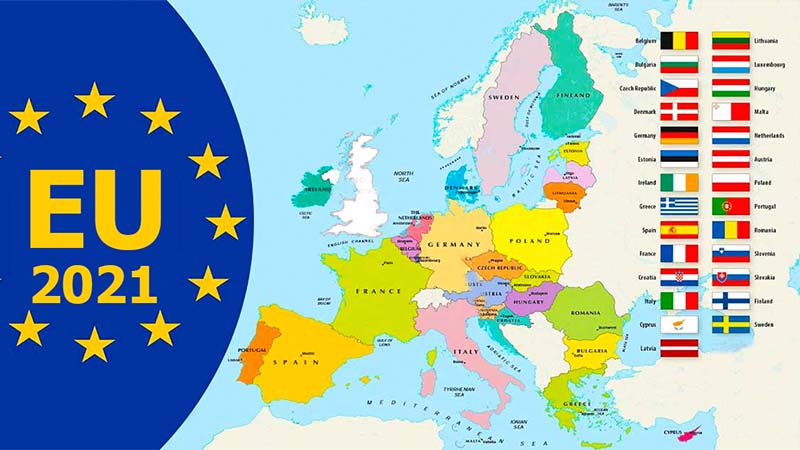 Map of the Countries in the European Union